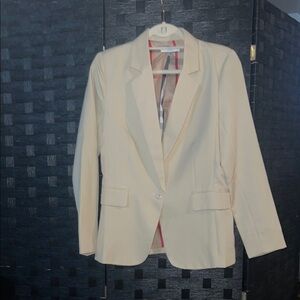 Ovi Beige and Red Plaid Blazer